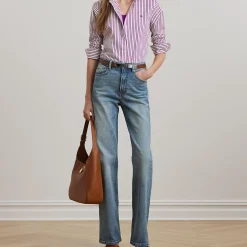 Discount Jamelko Striped Broadcloth Shirt Women Tops