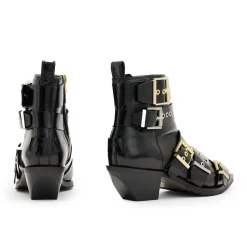 New Jane Buckle Leather Ankle Boots Women Boots