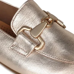 Hot Jangle Metallic Leather Loafers Women Loafers
