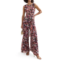 Clearance Janine Floral Wide Leg Jumpsuit Women Jumpsuits