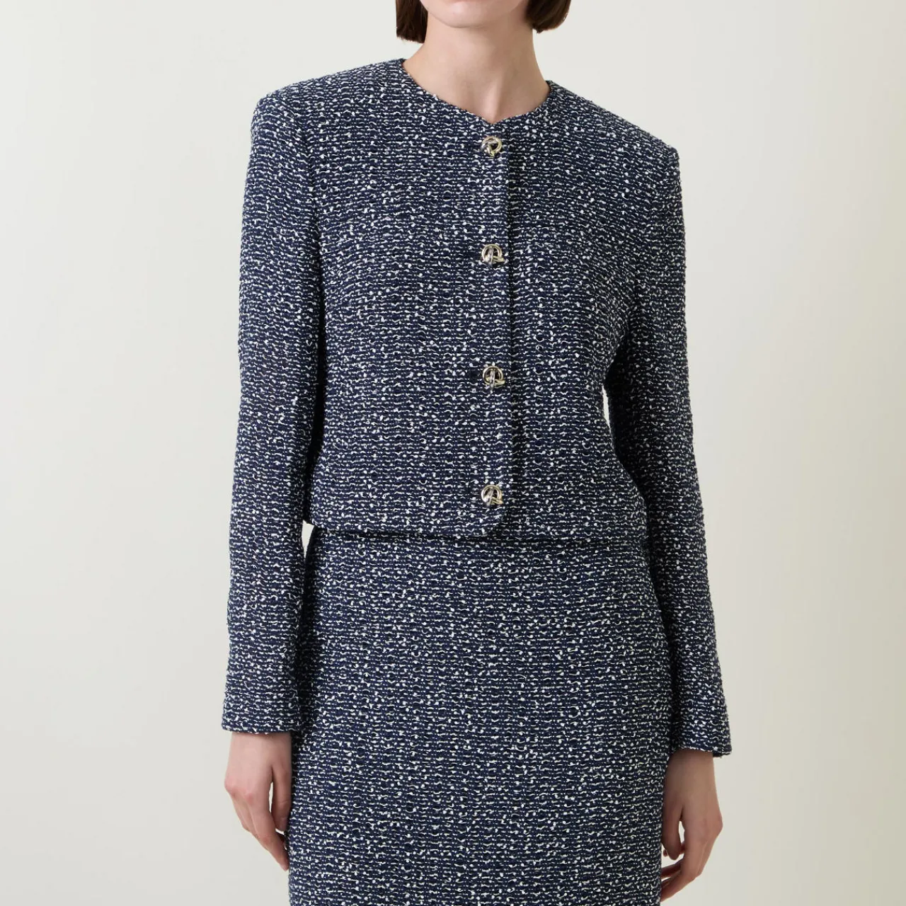 Sale Jolena1 Bouclé Knit Cardigan Women Sweaters & Cardigans