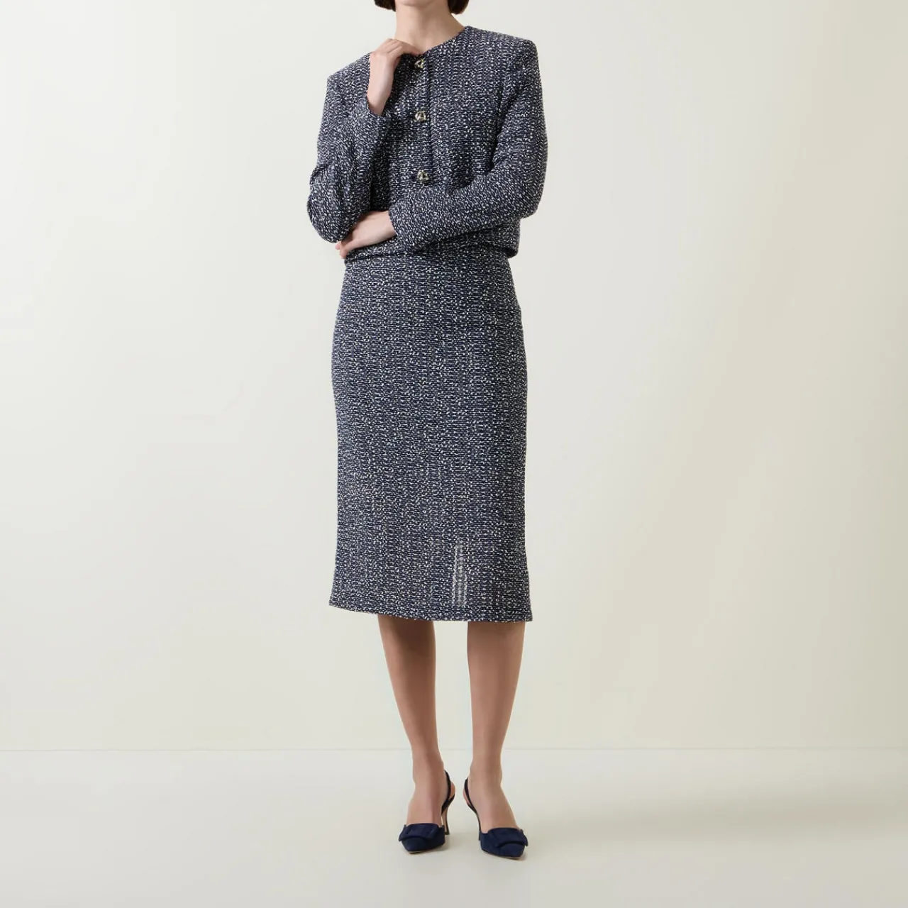 Sale Jolena1 Bouclé Knit Cardigan Women Sweaters & Cardigans