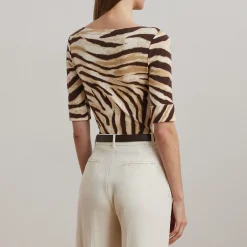 Discount Judy Zebra Stretch Top Women Tops
