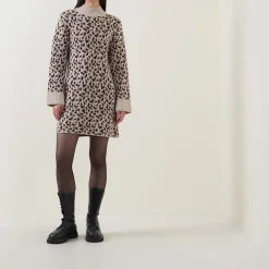 Discount Juliana Leopard Print Knitted Dress Women Dresses