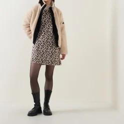 Discount Juliana Leopard Print Knitted Dress Women Dresses