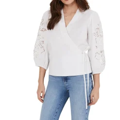 Hot Kacey Broderie Anglaise Blouse Women Tops