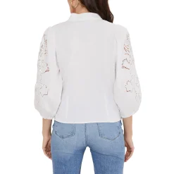 Hot Kacey Broderie Anglaise Blouse Women Tops