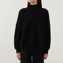 Kaia Textured Knit Turtleneck Women Sweaters & Cardigans