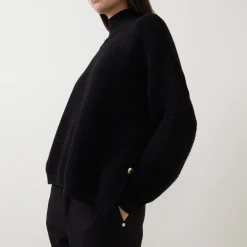 Kaia Textured Knit Turtleneck Women Sweaters & Cardigans