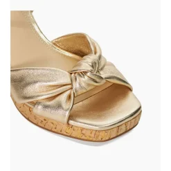 Clearance Kaino Leather Cork Wedge Women Heels