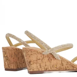 Best Kalia Embellished Cork Wedge Sandals Women Heels