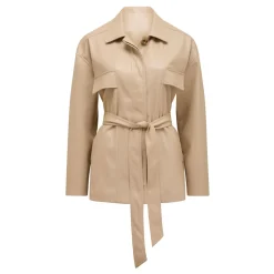 Online Karli Belted Faux-Leather Jacket Women Coats & Jackets
