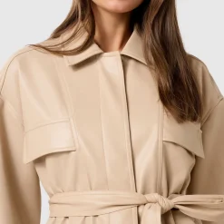 Online Karli Belted Faux-Leather Jacket Women Coats & Jackets