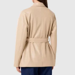 Online Karli Belted Faux-Leather Jacket Women Coats & Jackets