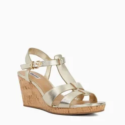Sale Kastro Leather Cork Wedge Sandals Women Heels