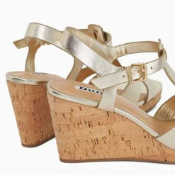 Sale Kastro Leather Cork Wedge Sandals Women Heels