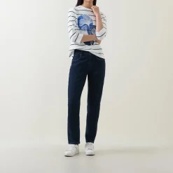 New Kia Mid-Rise Tapered Jeans Women Denim