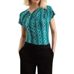 Kiara Chain Print Asymmetric T-Shirt Women Tops