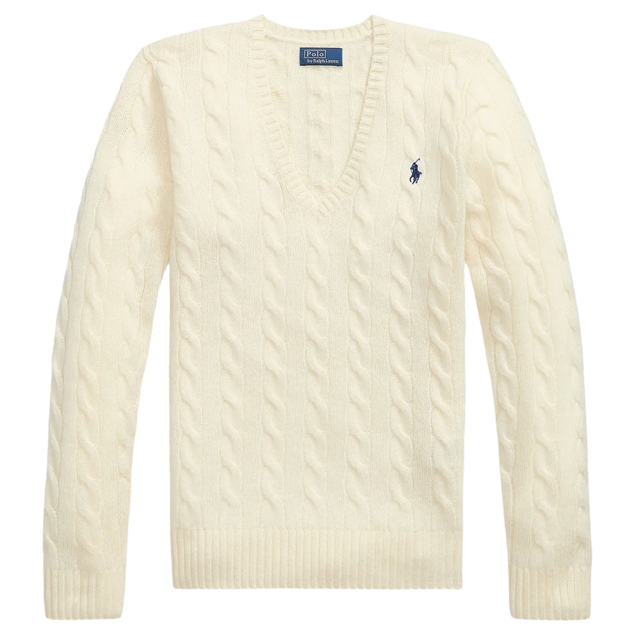 Hot Kimberly Pony Player Logo Cable Knit Sweater Women Sweaters & Cardigans