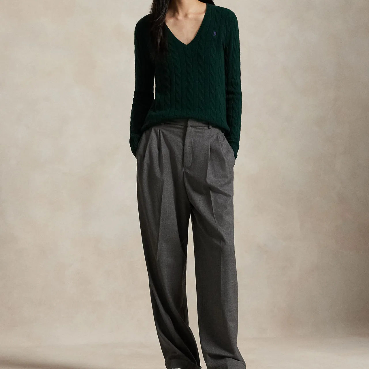Outlet Kimberly Pony Player Logo Cable Knit Sweater Women Sweaters & Cardigans
