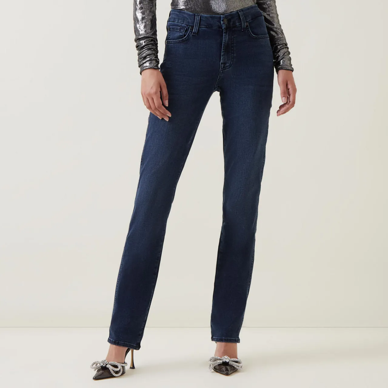 Kimmie Bair Mid-Rise Straight Leg Jeans Women Denim