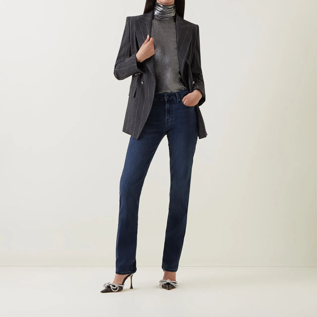 Kimmie Bair Mid-Rise Straight Leg Jeans Women Denim