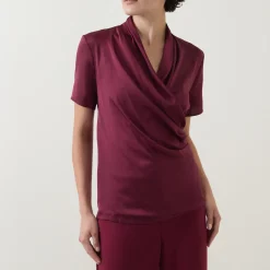 Sale Knitted Wrap Blouse Women Tops