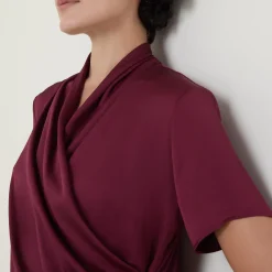 Sale Knitted Wrap Blouse Women Tops