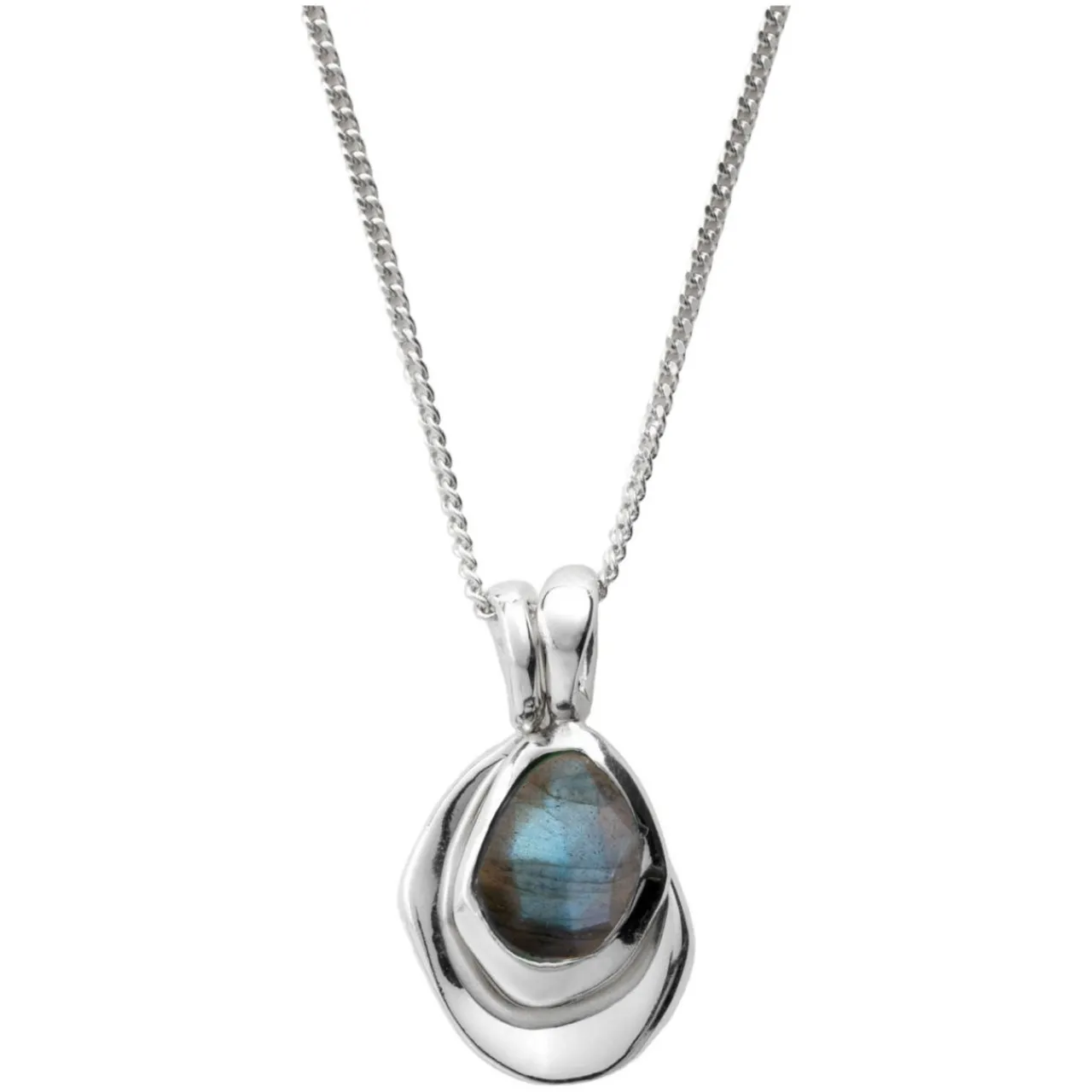 Hot Labradorite Pebble Charms Necklace Women Necklaces
