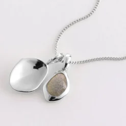 Hot Labradorite Pebble Charms Necklace Women Necklaces