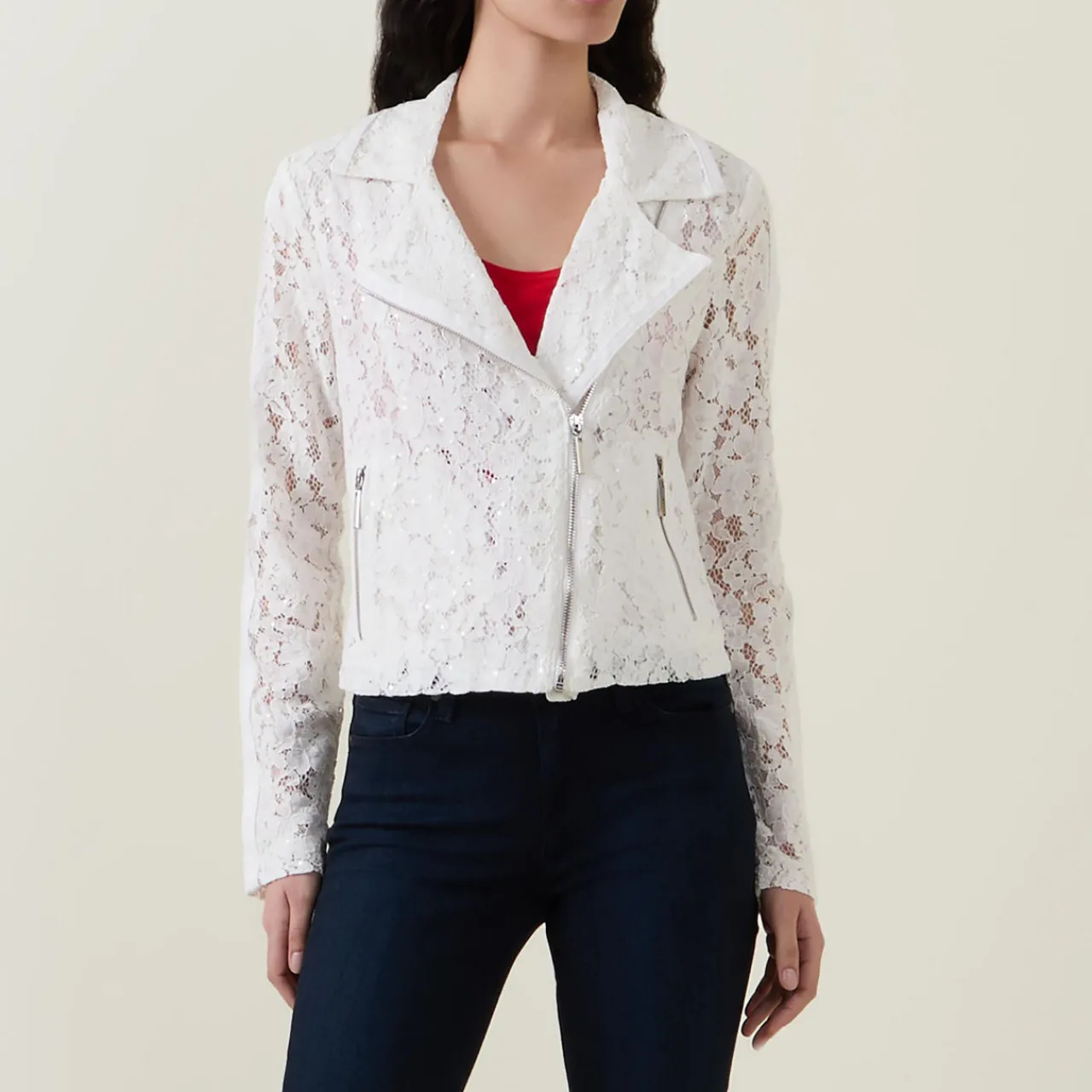 Hot Lace Biker Jacket Women Coats & Jackets