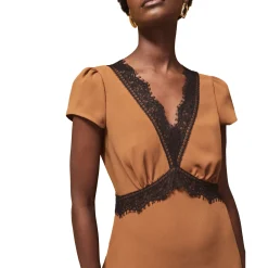 Lace Trim Flared Dress Women Dresses