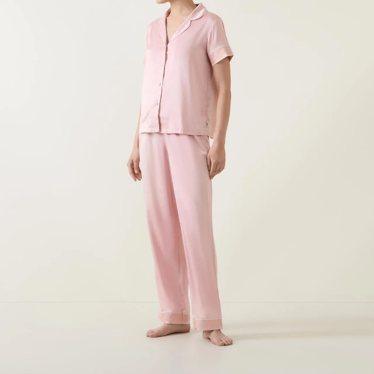Outlet Lace Trim Pyjama Set Women Sleepwear