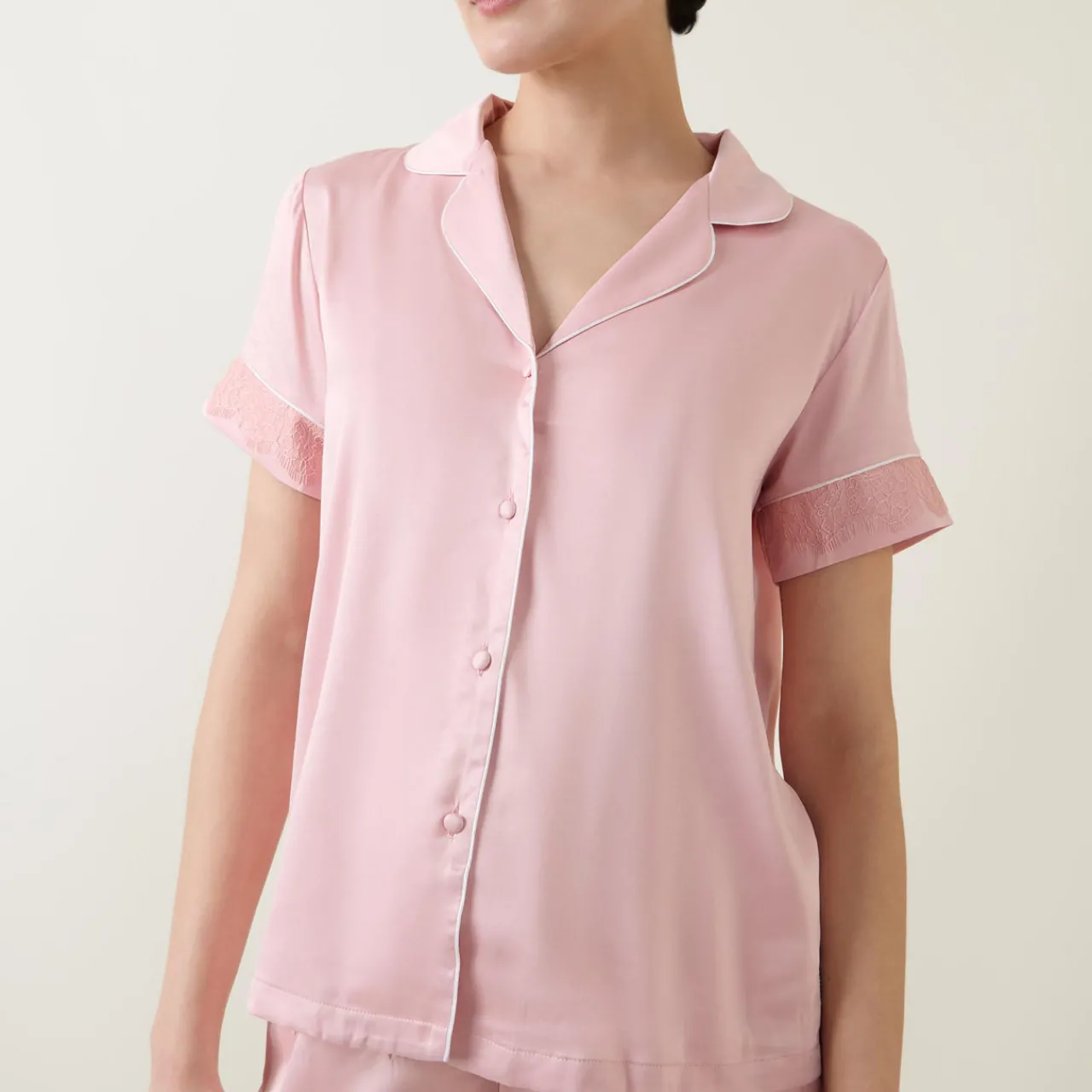 Outlet Lace Trim Pyjama Set Women Sleepwear