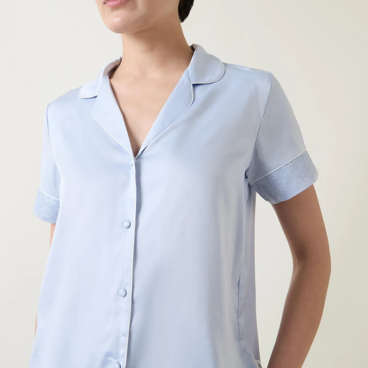 Outlet Lace Trim Pyjama Set Women Sleepwear