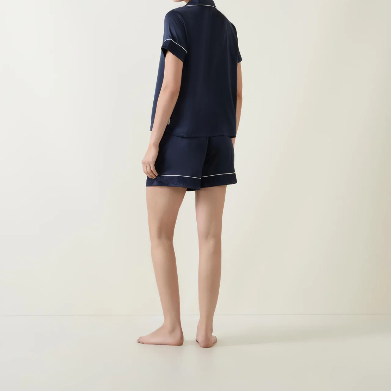 Online Lace Trim Shorts Pyjama Set Women Sleepwear