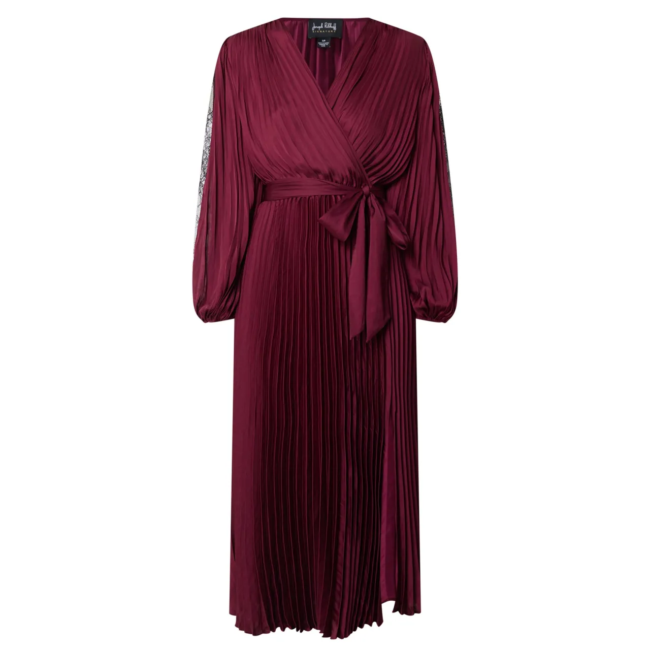 Best Lace-Sleeve Pleated Wrap Dress Women Dresses|Mother Of The Bride