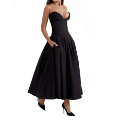 Clearance Lady Strapless Dress Women Dresses