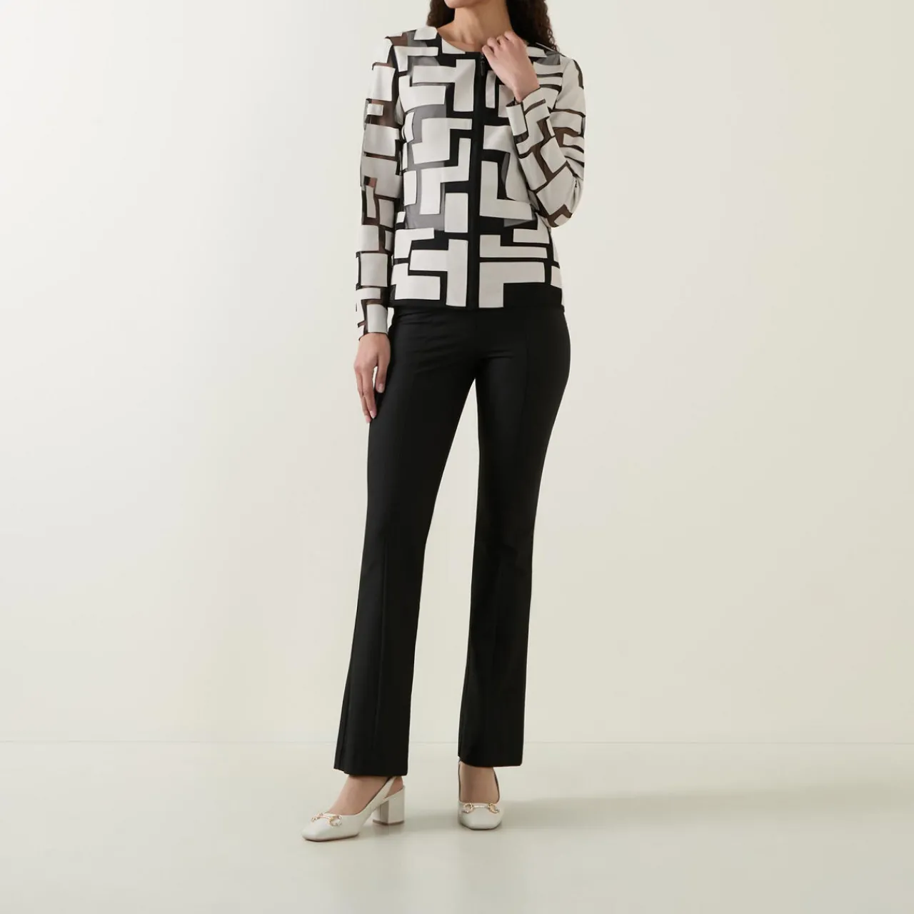 Sale Laser-Cut Leatherette Jacket Women Coats & Jackets