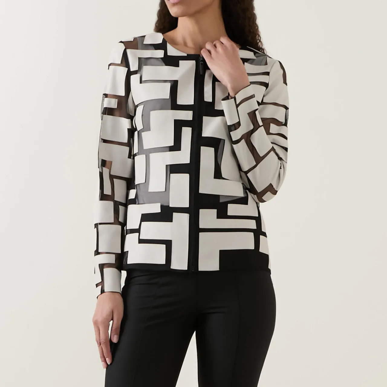 Sale Laser-Cut Leatherette Jacket Women Coats & Jackets