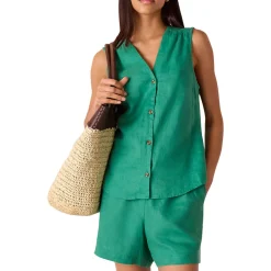 Laura Linen Top Women Tops