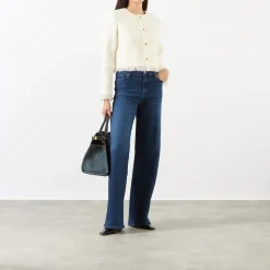 Discount Le Slim Palazzo High-Rise Wide Leg Jeans Women Denim