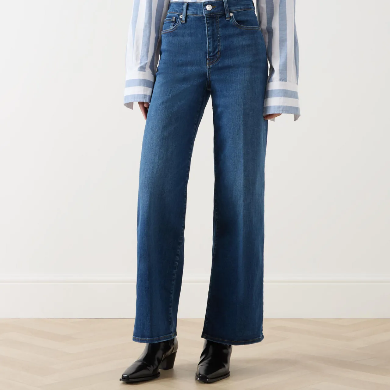 New Le Slim Palazzo Wide-Leg Jeans Women Denim