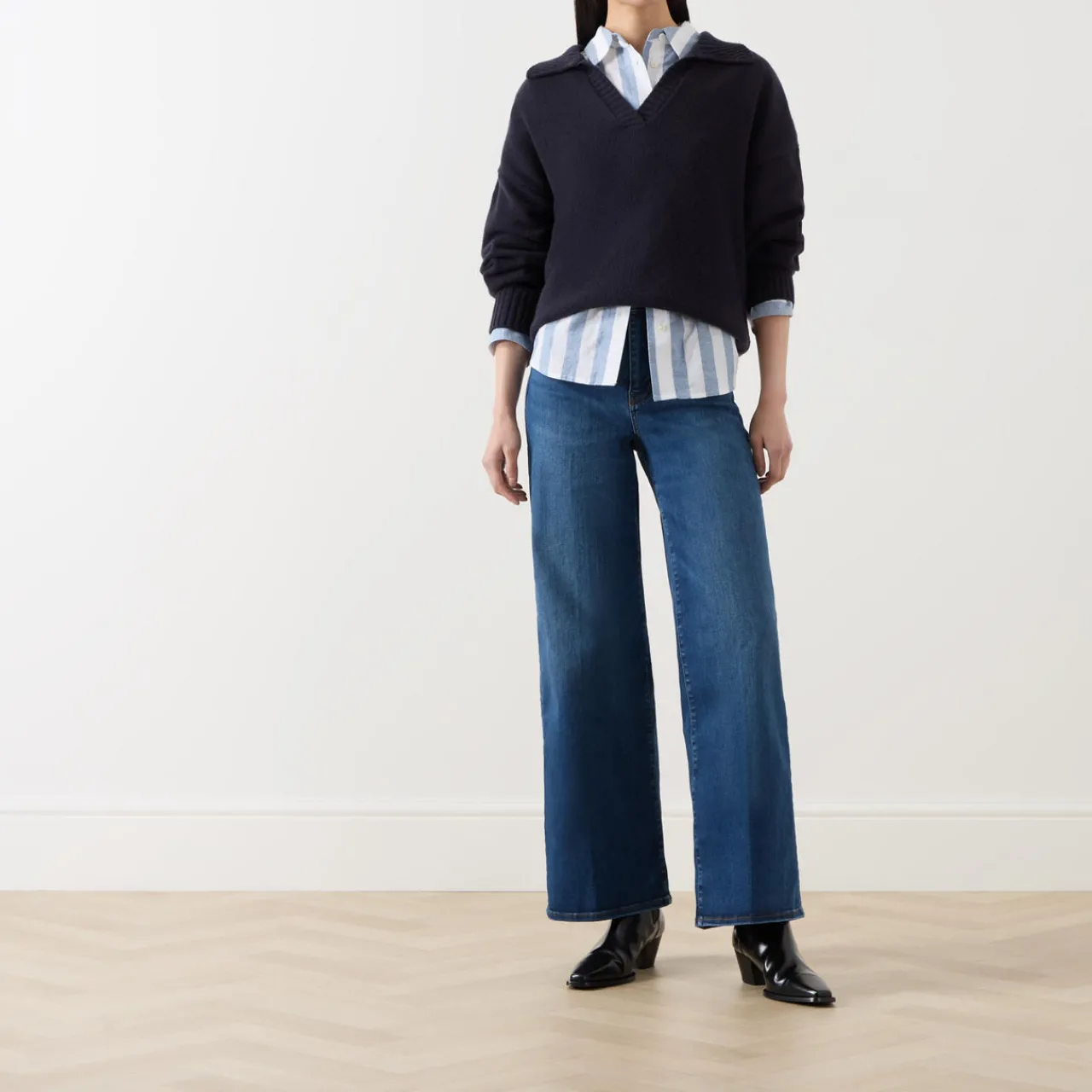 New Le Slim Palazzo Wide-Leg Jeans Women Denim
