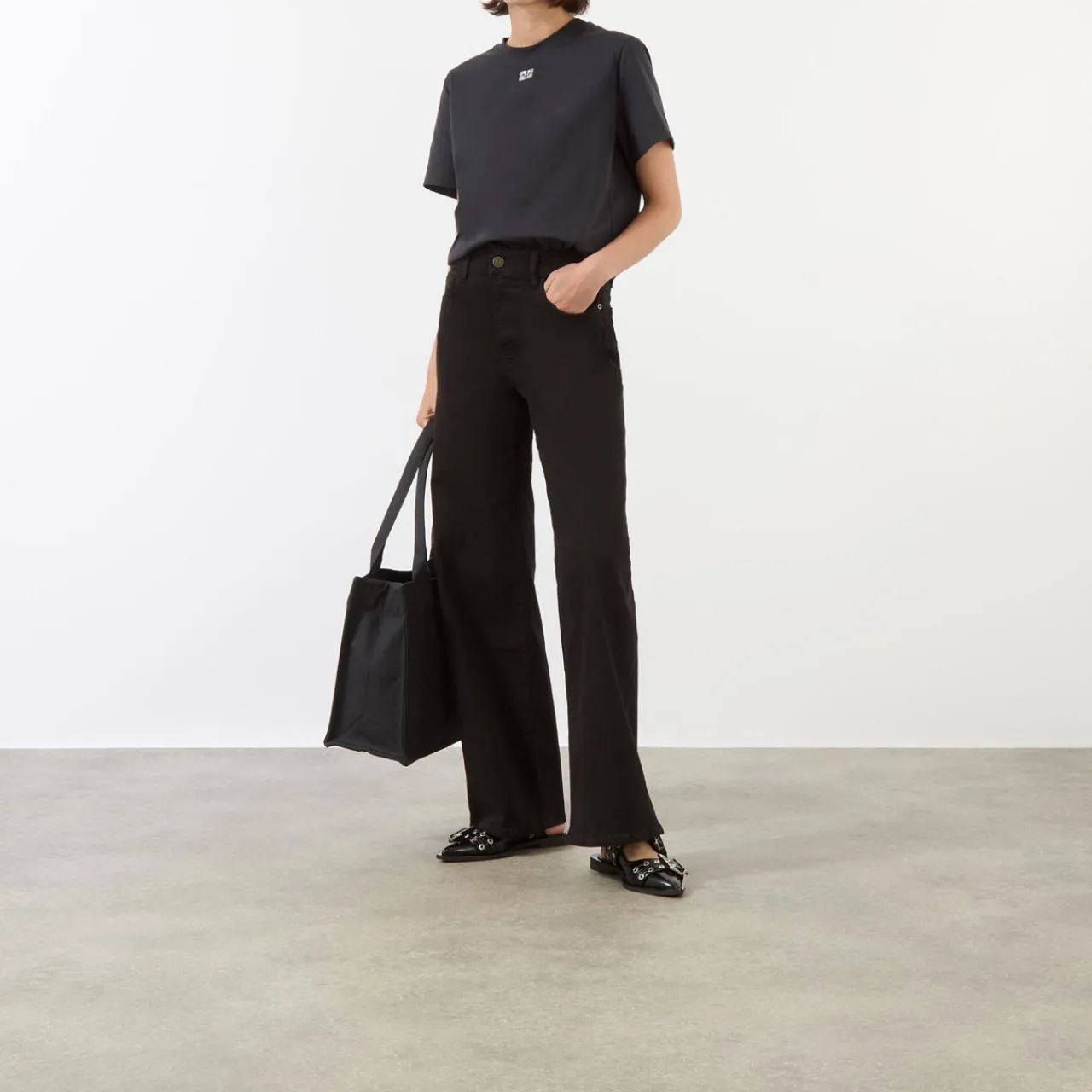 Hot Le Slim Palazzo Wide-Leg Trousers Women Denim