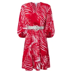 Online Leaf Belted Wrap Dress Women Dresses