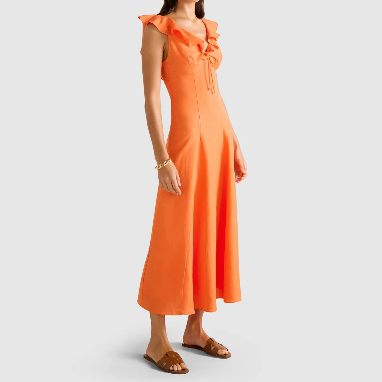 New Lenny Godet Flared Dress Women Dresses