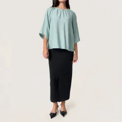 Clearance Leodora Solid Blouse Women Tops