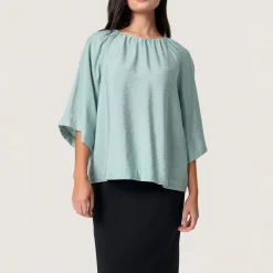 Clearance Leodora Solid Blouse Women Tops