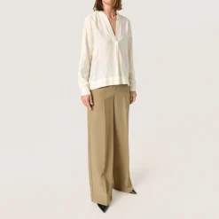 Leodora Solid Blouse Women Tops